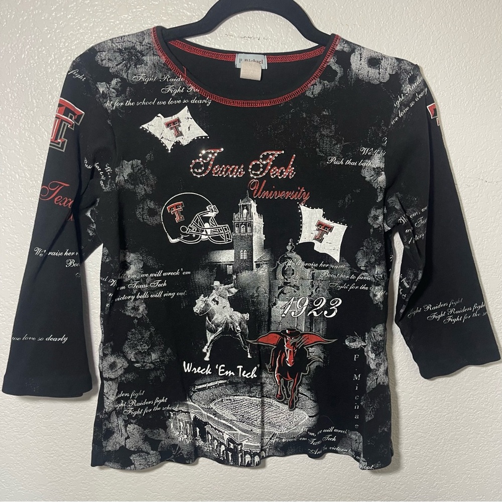 Texas Tech 3/4 Sleeve College Football Shirt Size Medium